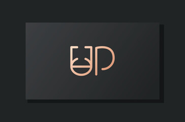 Abstract luxury initial letter UP logo.
