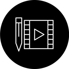 Video Editing Vector Black Circle Icon Design