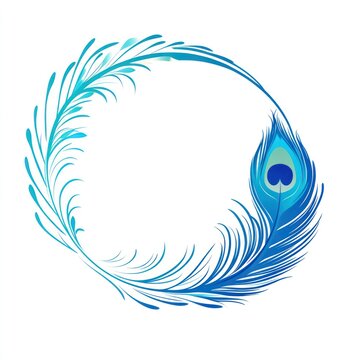 Peacock feather frame design, ornate, decorative, artistic, background, elegant, vector illustration, for design elements