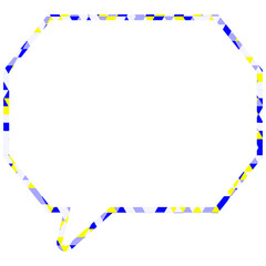 ステンドグラス風吹き出し　三角形模様　角のある八角形