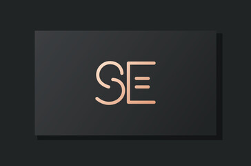 Abstract luxury initial letter SE logo.