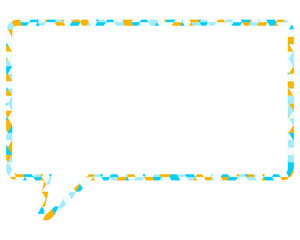 Fototapeta premium ステンドグラス風吹き出し 三角形模様 四角形