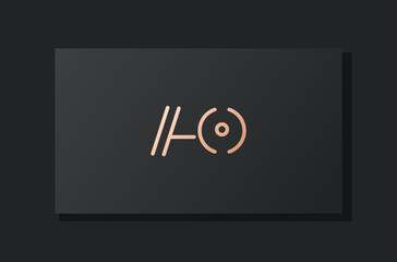 Abstract luxury initial letter AO logo.