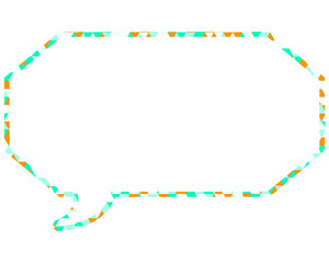 Naklejka premium ステンドグラス風吹き出し 三角形模様 細長い八角形