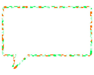 ステンドグラス風吹き出し　三角形模様　四角形