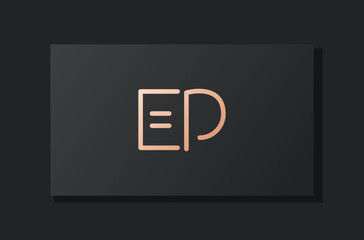 Abstract luxury initial letter EP logo.