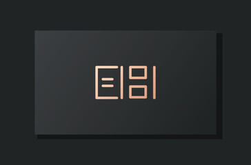 Abstract luxury initial letter EH logo.