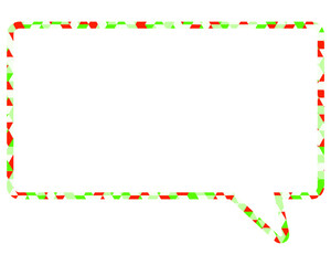 ステンドグラス風吹き出し　三角形模様　四角形