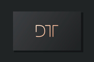Abstract luxury initial letter DT logo.