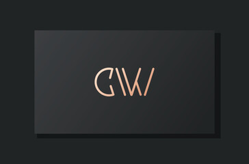 Abstract luxury initial letter CW logo.
