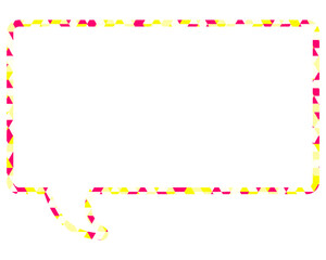 ステンドグラス風吹き出し　三角形模様　四角形