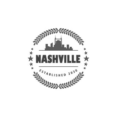 Fun vector design of Nashville city silhouette suitable for stickers or prints