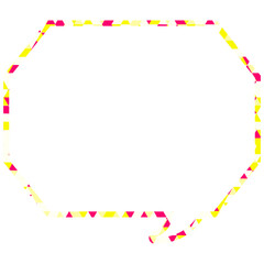 ステンドグラス風吹き出し　三角形模様　角のある八角形