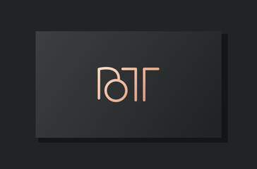Abstract luxury initial letter BT logo.
