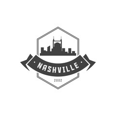 Fun vector design of Nashville city silhouette suitable for stickers or prints