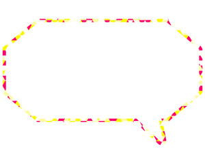 ステンドグラス風吹き出し　三角形模様　細長い八角形