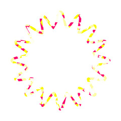 ステンドグラス風吹き出し　三角形模様　丸みのあるギザギザした形