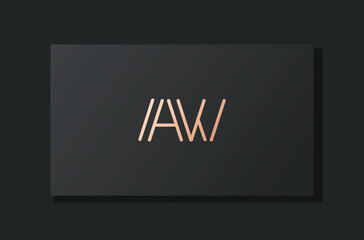 Abstract luxury initial letter AW logo.