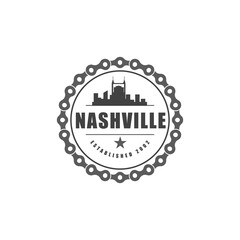 Fun vector design of Nashville city silhouette suitable for stickers or prints