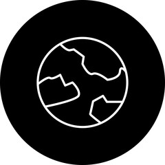 Earth  Vector Black Circle Icon Design