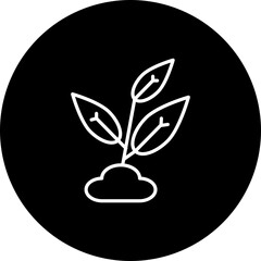 Planting Tree  Vector Black Circle Icon Design
