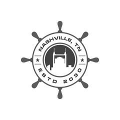 Fun vector design of Nashville city silhouette suitable for stickers or prints