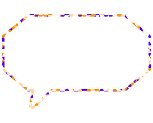 ステンドグラス風吹き出し　三角形模様　細長い八角形