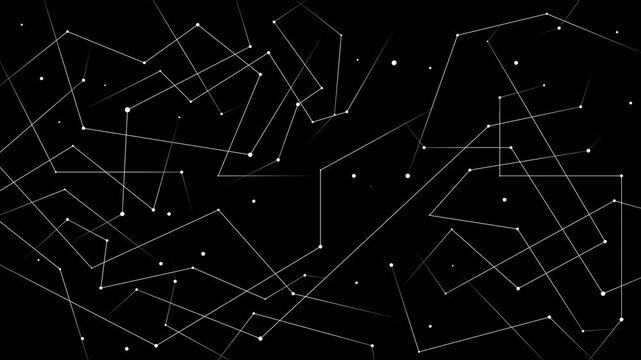 Animation pattern set, seamless 5-second loop, connect moving lines and dots, motion graphics collection for overlay and decorative purposes.