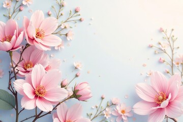 Subtle pastel floral motif, delicate lines, soft hues, graphic, repeat, delicate