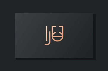 Abstract luxury initial letter JU logo.