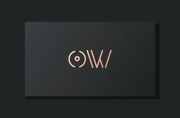 Abstract luxury initial letter  OW  logo.