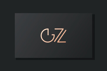 Abstract luxury initial letter GZ logo.