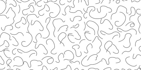 Seamless, Texture, Scribble curvy freeform line drawing pattern organic abstract shapes repeating decorative wallpaper textile wrapping paper surface vector minimalist modern background design