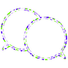 ステンドグラス風吹き出し　三角形模様　重なる会話