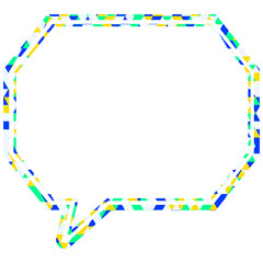 Naklejka premium ステンドグラス風吹き出し 三角形模様 角のある八角形