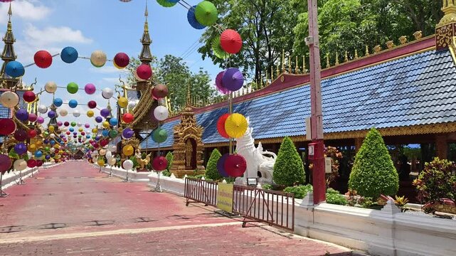 Umbrellas used for decoration of places