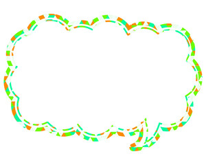 吹き出し ステンドグラス風 三角模様_二重線付_4色 (4)