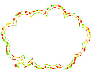 吹き出し ステンドグラス風 三角模様_二重線付_4色 (6)