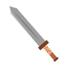 Fantasy sword with red handle. Vector