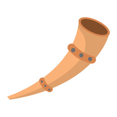 Old battle horn icon. Vector
