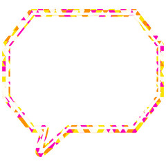 ステンドグラス風吹き出し　三角形模様　角のある八角形