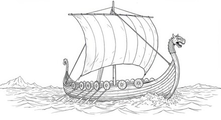 Viking Longship in Icy Waters