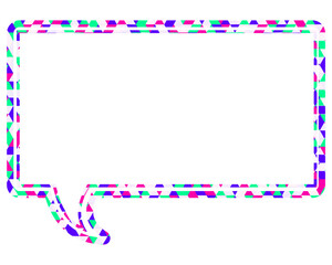 吹き出し ステンドグラス風 三角模様_二重線付_4色 (13)