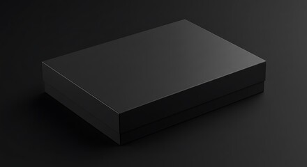 Sleek Black Box Mockup: Elegant, Minimalist Design for Packaging Presentation