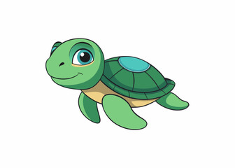 The Cheerful Sea Turtle: A vibrant, digitally crafted illustration of a charming sea turtle, emanating a sense of joy and tranquility, ready to bring a smile to any viewer.