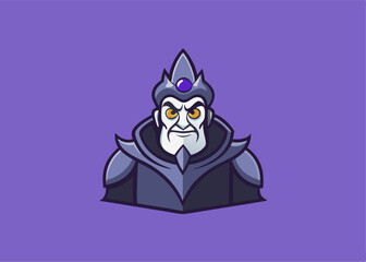 Obraz premium Mysterious Monarch: An evocative illustration of a stern monarch, adorned in regal attire, and imbued with an aura of power and enigma, set against a regal backdrop.