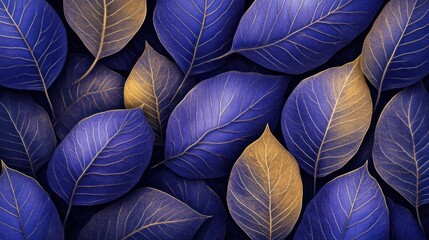 Purple and Gold Leaves Pattern