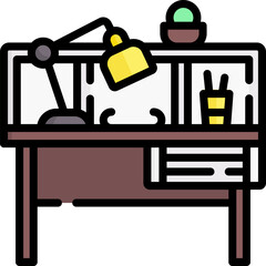 work table illustration on a white background     