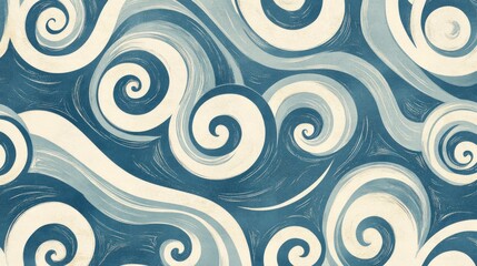 Naklejka premium Abstract swirls, wavy pattern, vintage style