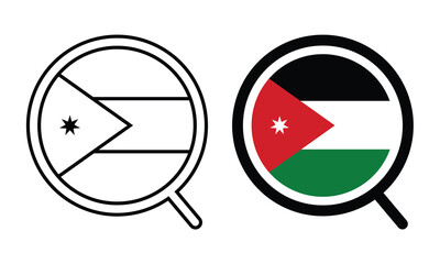 Look for Jordan flag icon. Illustration vector